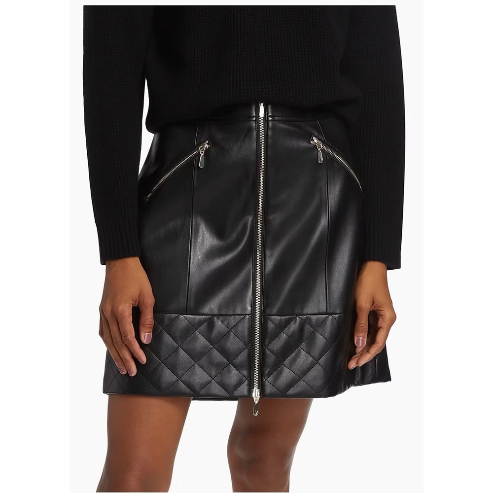 NWT Elie Tahari Wanda Vegan Leather Miniskirt / Only at SAKS 5th & Sold out
